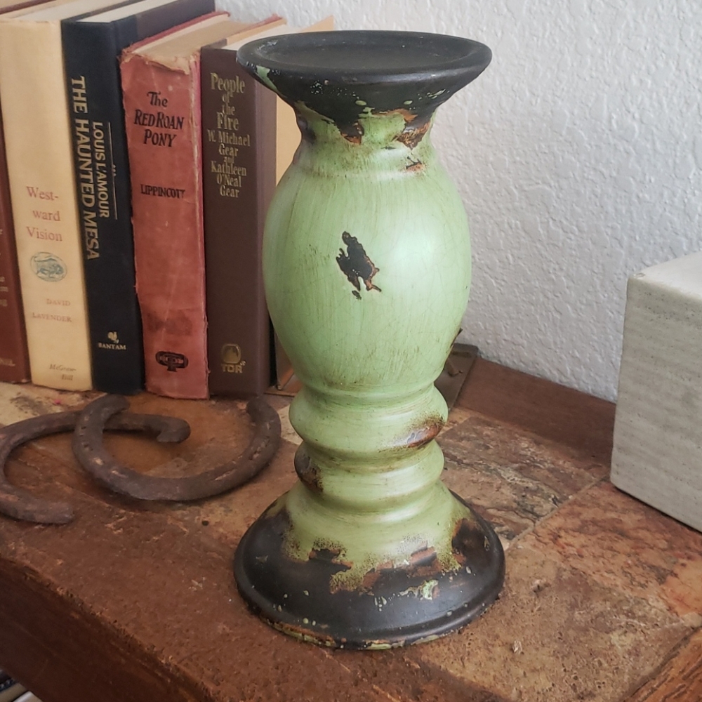 Ceramic Rustic Candle Stick Holder - Picture 2 of 4